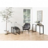 Zestaw stolików szklanych Katrine Actona | Szkło dymione, czarny