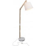 Lampa podłogowa skandynawska Carlyn - Jasne drewno / Biały | Brilliant