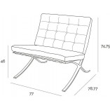 Fotel pikowany Barcelona Eco biały D2.Design | Luksusowy Design