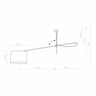 Lampa sufitowa na wysięgniku z abażurem Viper 24 Czarna marki Nowodvorski