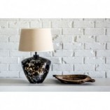 Lampa Parma beżowa 4Concept - Elegancka lampa stołowa szklana