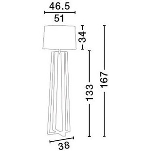 Lampa podłogowa skandynawska Fenil | Biało-drewniana | Decolab24