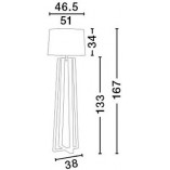 Lampa podłogowa skandynawska Fenil | Biało-drewniana | Decolab24