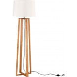 Lampa podłogowa skandynawska Fenil | Biało-drewniana | Decolab24