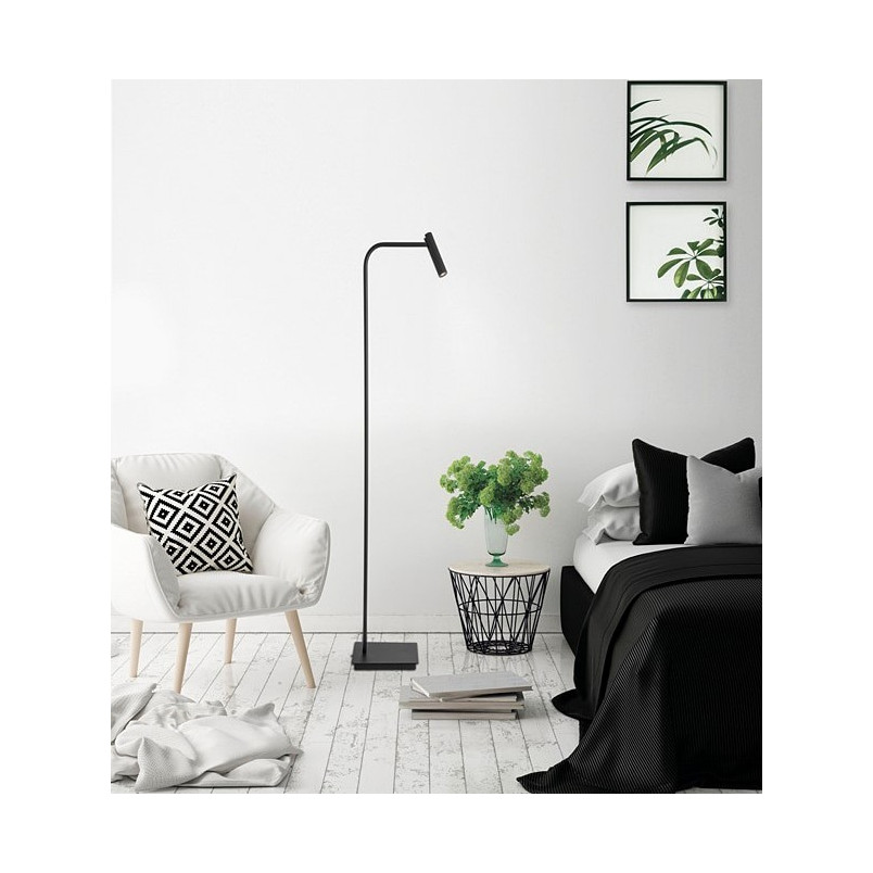 Lampa podłogowa Palermo LED czarna | Minimalistyczny design