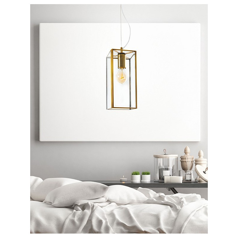 Lampa wisząca Strike - szkło, mosiądz | Decolab24