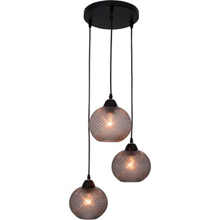 Lampa wisząca szklana Boll | 3 kule, szara - Decolab24