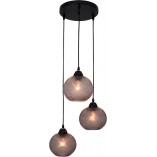 Lampa wisząca szklana Boll | 3 kule, szara - Decolab24