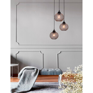 Lampa wisząca szklana Boll | 3 kule, szara - Decolab24