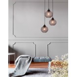 Lampa wisząca szklana Boll | 3 kule, szara - Decolab24