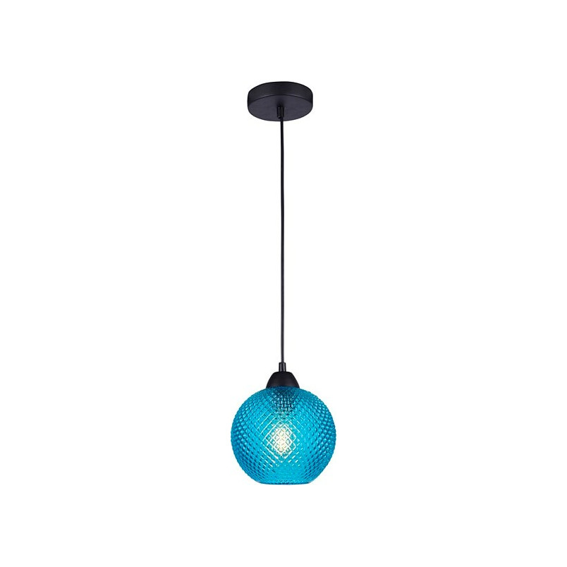 Lampa wisząca szklana Boll | Niebieska kula 18cm - Decolab24