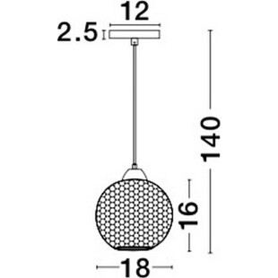 Lampa wisząca szklana Boll | Niebieska kula 18cm - Decolab24