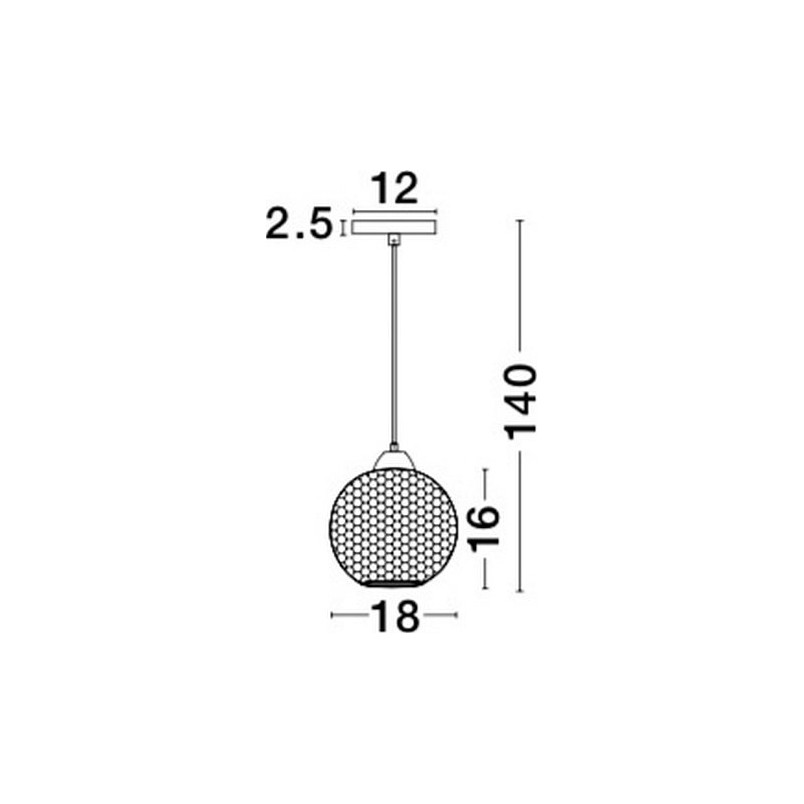 Lampa wisząca szklana Boll | Niebieska kula 18cm - Decolab24