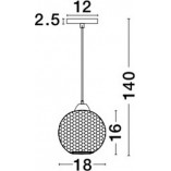 Lampa wisząca szklana Boll | Niebieska kula 18cm - Decolab24