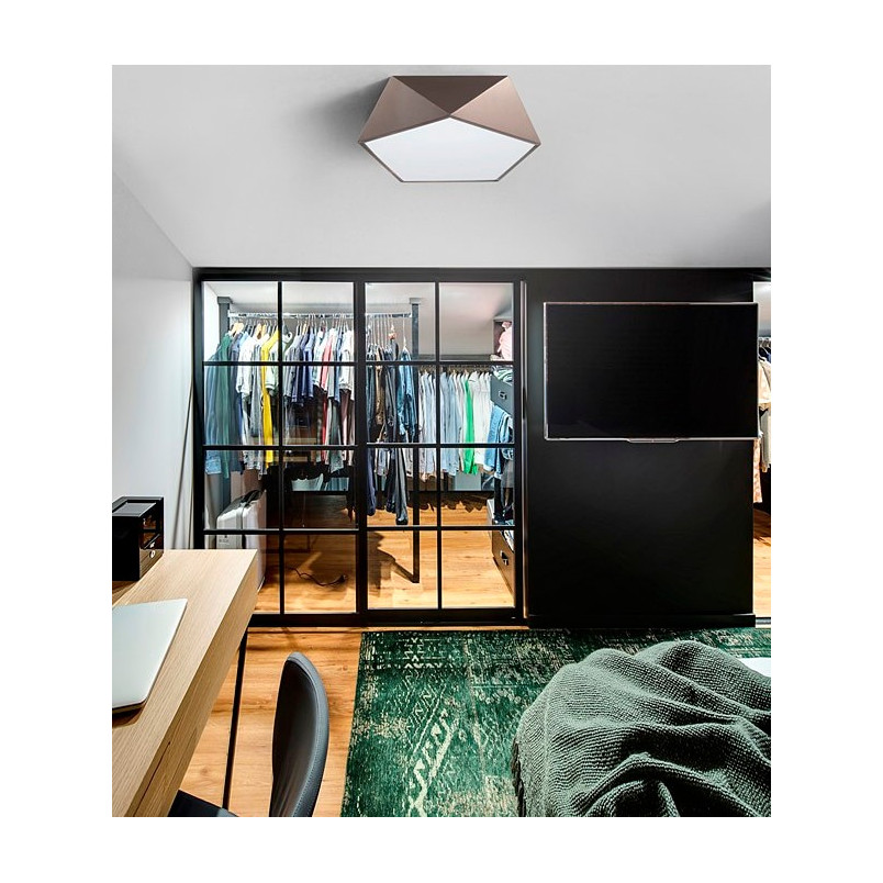 Plafon geometryczny Starius 40cm | Brązowy | Decolab24