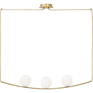 Lampa wisząca szklane kule glamour Louis 180 biało-mosiężna