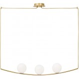Lampa wisząca Glamour Louis III | Szklane kule biało-mosiężne