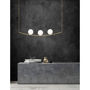 Lampa wisząca szklane kule glamour Louis 180 biało-mosiężna