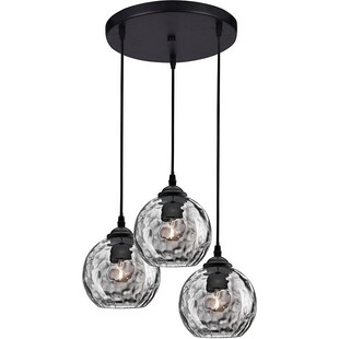Lampa wisząca Perlage III - czarne szkło, 3 punkty | Decolab24
