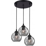 Lampa wisząca Perlage III - czarne szkło, 3 punkty | Decolab24