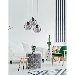 Lampa wisząca Perlage III - czarne szkło, 3 punkty | Decolab24