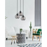 Lampa wisząca Perlage III - czarne szkło, 3 punkty | Decolab24