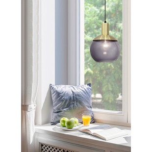 Lampa wisząca Odessa: Szkło dymione, mosiądz | Decolab24