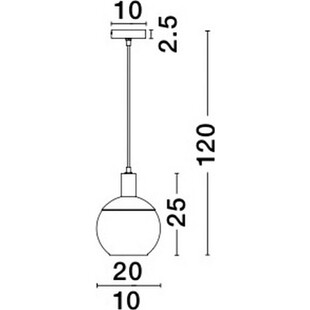 Lampa wisząca Odessa: Szkło dymione, mosiądz | Decolab24