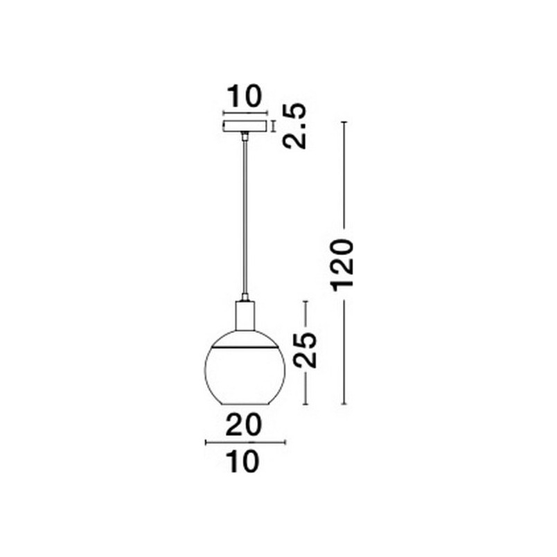 Lampa wisząca Odessa: Szkło dymione, mosiądz | Decolab24