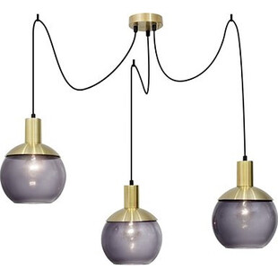 Lampa wisząca Odessa III - szkło dymione, mosiądz | Decolab24