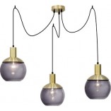 Lampa wisząca Odessa III - szkło dymione, mosiądz | Decolab24