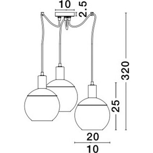 Lampa wisząca Odessa III - szkło dymione, mosiądz | Decolab24