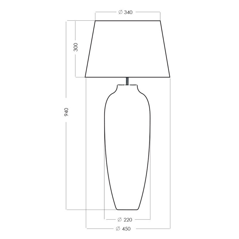 Lampa stołowa szklana Granada czarna 4Concept - Elegancki Design