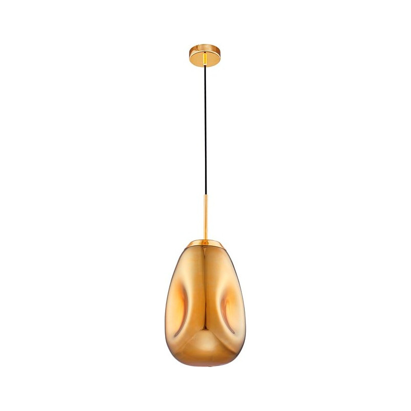Lampa wisząca szklana złota Crumpled 22,5cm | Decolab24