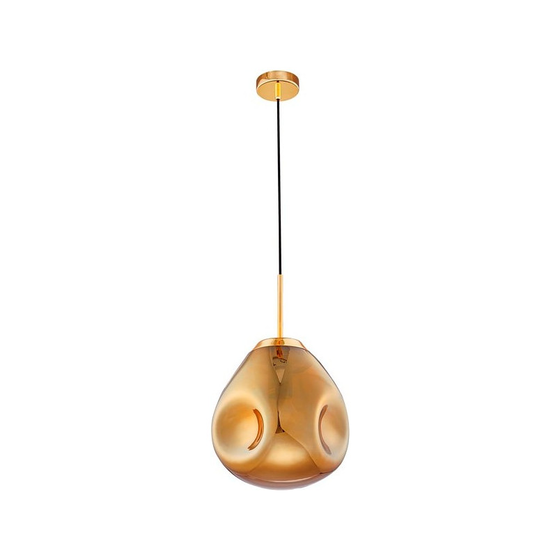 Lampa wisząca szklana Crumpled 25cm złota - Decolab24