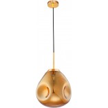 Lampa wisząca szklana Crumpled 25cm złota - Decolab24