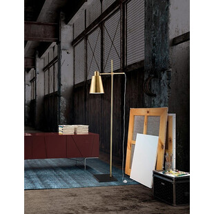 Lampa podłogowa glamour Felicia | Mosiądz i czerń | Decolab24