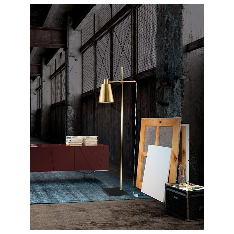 Lampa podłogowa glamour Felicia | Mosiądz i czerń | Decolab24