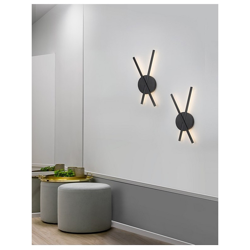 Kinkiet podwójny LED czarny - Nowoczesny design | Decolab24