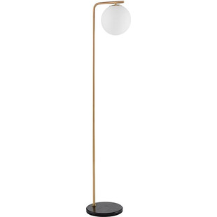 Lampa podłogowa szklana kula designerska Arezzo biało-złota