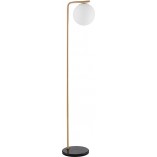 Lampa podłogowa Arezzo: Szklana kula, biało-złota | Decolab24