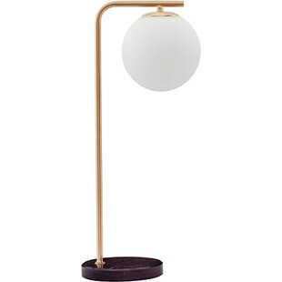 Lampa stołowa Arezzo: Szklana kula, biało-złota - Decolab24