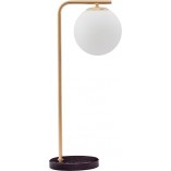 Lampa stołowa Arezzo: Szklana kula, biało-złota - Decolab24