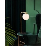 Lampa stołowa Arezzo: Szklana kula, biało-złota - Decolab24