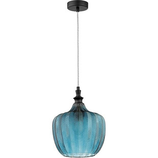 Lampa wisząca szklana niebieska Omnia 24cm | Decolab24