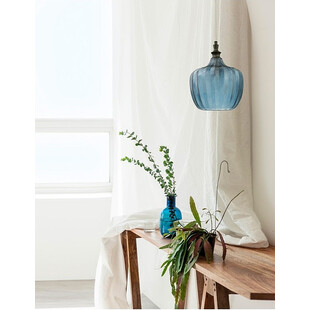 Lampa wisząca szklana niebieska Omnia 24cm | Decolab24