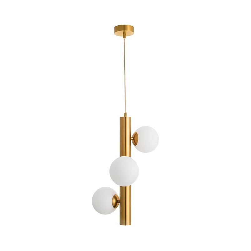 Lampa Wisząca Klein III - Białe Kule, Mosiądz | Decolab24