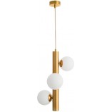Lampa Wisząca Klein III - Białe Kule, Mosiądz | Decolab24