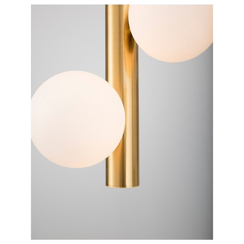 Lampa Wisząca Klein III - Białe Kule, Mosiądz | Decolab24