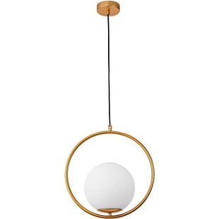 Lampa wisząca szklana kula biało-złota | Decolab24